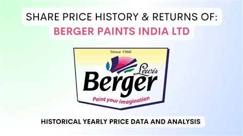 Berger Paints India stock price went up today, 04 Jan 2024, by 0.13 %. The stock closed at 597.95 per share. The stock is currently trading at 598.7 per share. Investors should monitor Berger ...